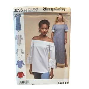 Simplicity 8296 Women Plus Size Dress Top Tunic Sewing Pattern 20W-28W